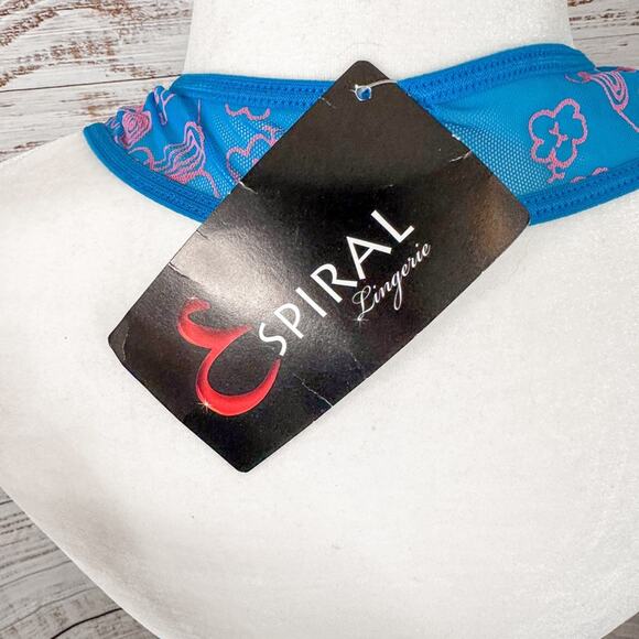 NEW Mapale by Espiral Blue and Pink Halter Neck Babydoll Lingerie, Size Medium - Picture 6 of 11